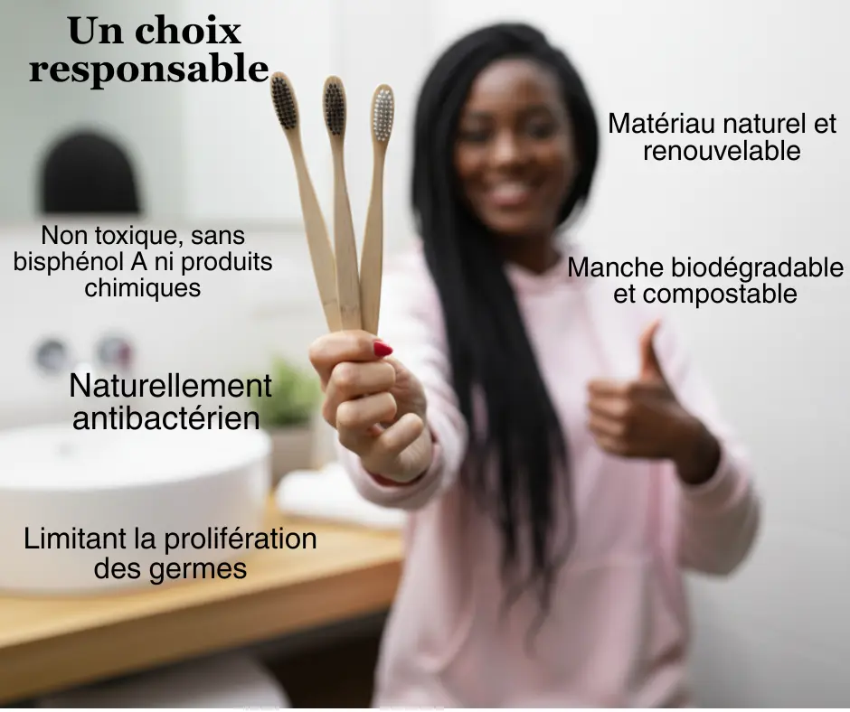 4 Collection de Brosse à dent en bambou Lunax